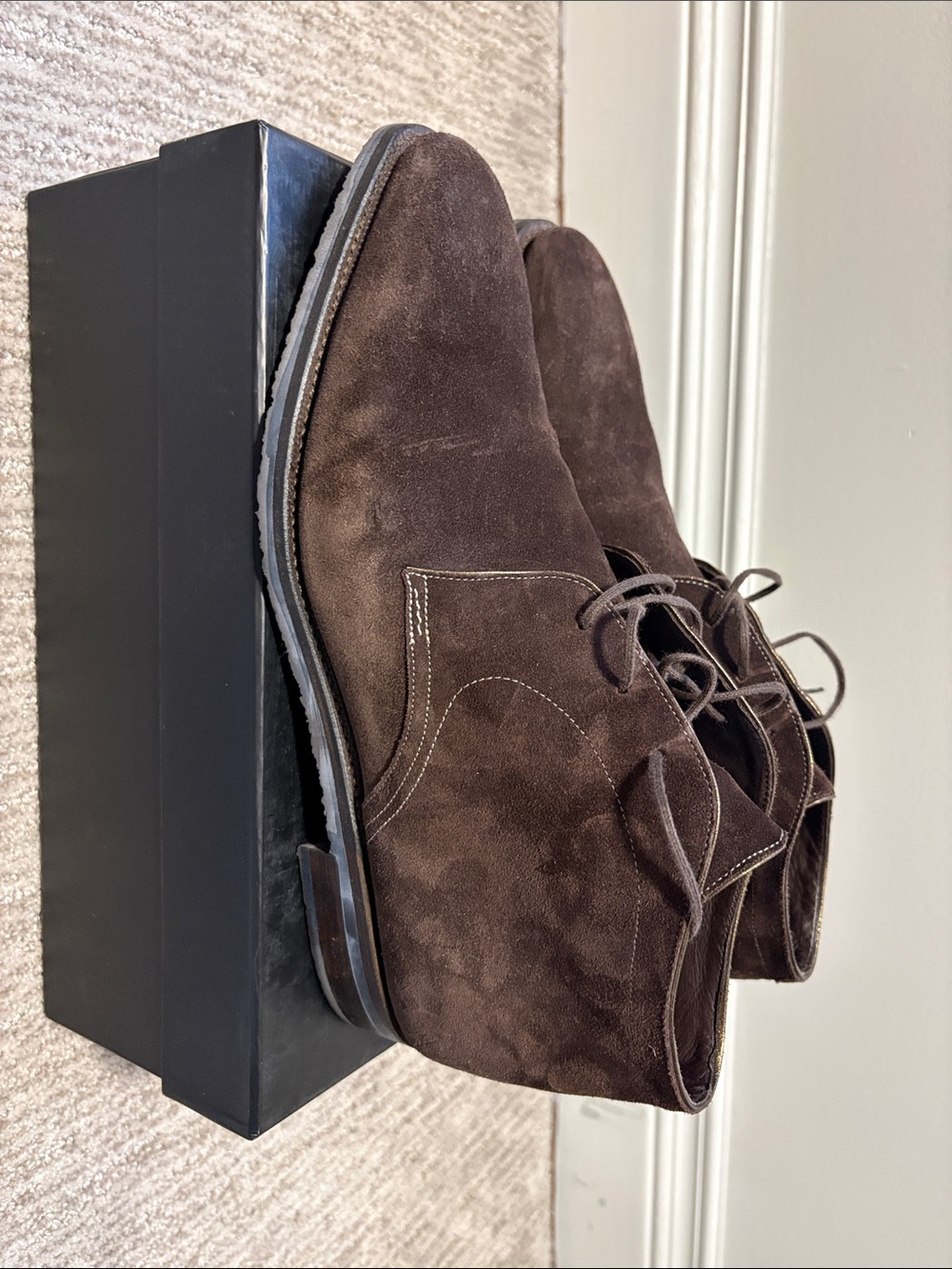 Corthay Men's Brown Suede Chukka Boots - Elegant Lace-Up